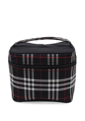 Burberry Pre-Owned Check-print vanity makeup bag - Black