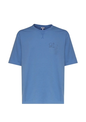 LOEWE initial-embroidered T-shirt - Blue