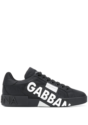Dolce & Gabbana Portofino logo-tape sneakers - Black
