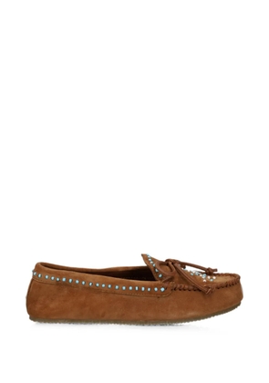 DE SIENA SHOES Ase bead-embellished suede loafers - Brown