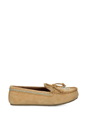 DE SIENA SHOES bead-embellished leather loafers - Neutrals