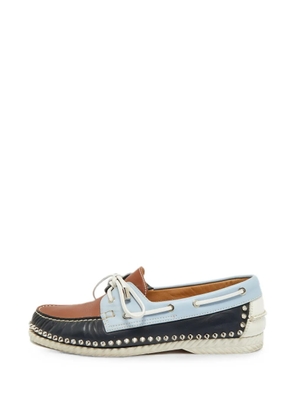 Christian Louboutin Pre-Owned leather lace-up boat shoes - Blue