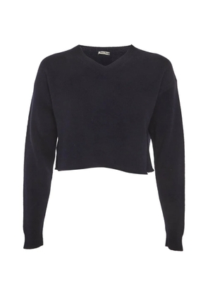 Miu Miu Pre-Owned cropped knit sweater - Blue