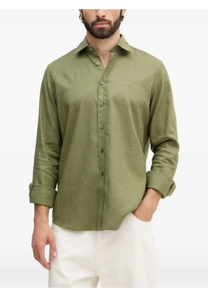 Karl Lagerfeld logo-embroidered linen shirt - Green