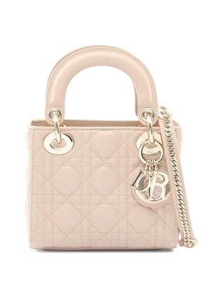 Christian Dior Pre-Owned 2020s mini Lady Dior Cannage shoulder bag - Neutrals