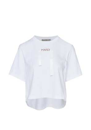 Mardi Mercredi logo-tape cropped T-shirt - White
