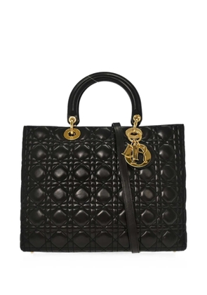 Christian Dior Pre-Owned 2004 Lady Dior Cannage lambskin tote bag - Black