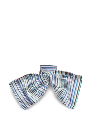 Christian Dior Pre-Owned striped twist bow tie - Blue