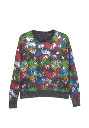 CHANEL Pre-Owned sequin-embellished floral-print sweater - Grey