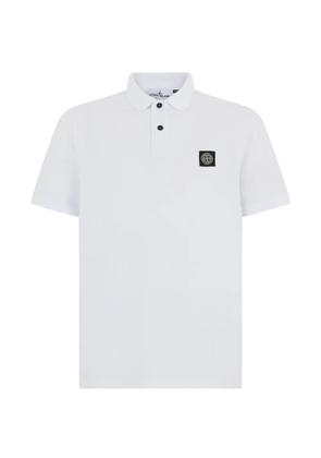 Stone Island logo-patch polo shirt - White