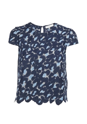 SANDRO lace cropped T-shirt - Blue