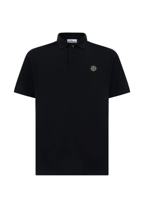 Stone Island logo-patch short-sleeve polo shirt - Blue
