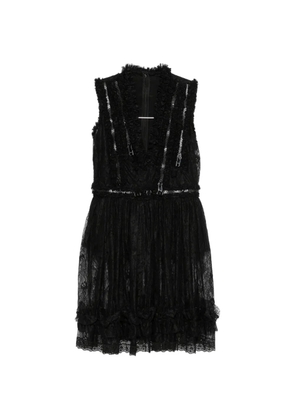 Givenchy Pre-Owned lace-trimmed ruffled mini dress - Black