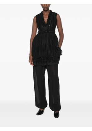 Givenchy Pre-Owned lace-trimmed ruffled mini dress - Black