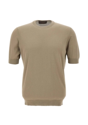 Filippo De Laurentiis short-sleeve crêpe cotton sweater - Green