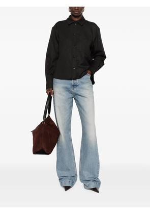 Victoria Beckham logo-embroidered button-down shirt - Grey