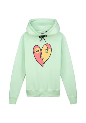 Collect The Label Heart-print drawstring hoodie - Green