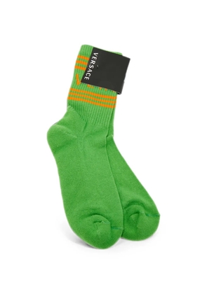 Versace Pre-Owned logo-detail striped socks - Green
