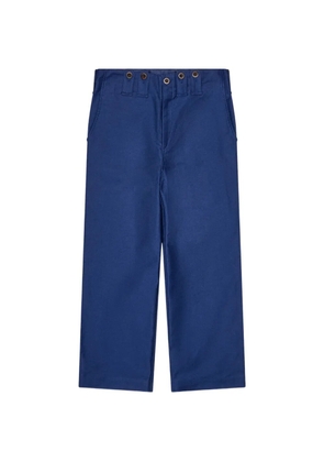 Junya Watanabe MAN button-detail straight-leg trousers - Blue