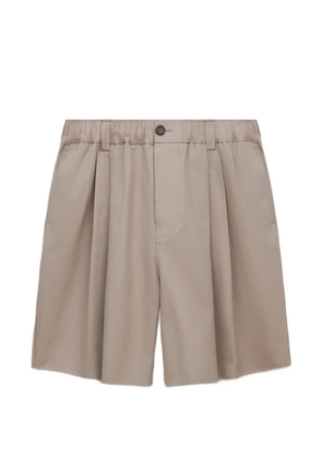 Marni grey canvas shorts with pleats - Neutrals
