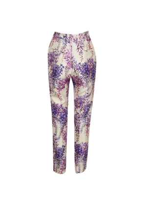 Dolce & Gabbana Pre-Owned floral-print high-waisted trousers - Neutrals