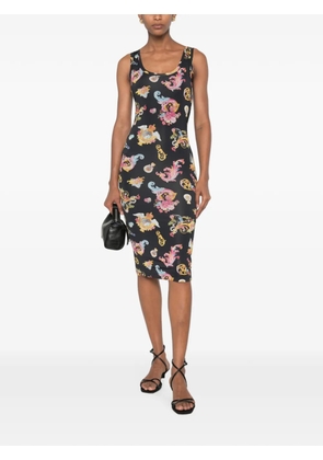 Versace Jeans Couture Baroque-print sleeveless midi dress - Black