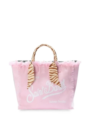 MC2 Saint Barth Canvas fringed logo-print tote bag - Pink