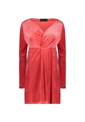 Alberta Ferretti velvet draped mini dress - Red