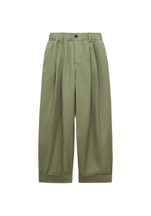Marni green canvas pants with pleats