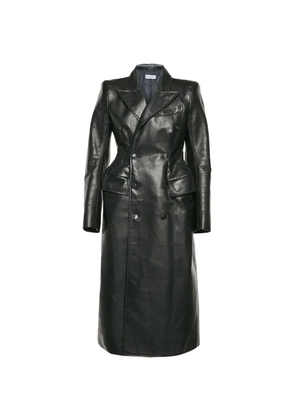 Balenciaga Pre-Owned Hourglass leather trench coat - Black