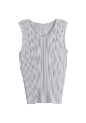 Pleats Please Issey Miyake pleated sleeveless top - Grey