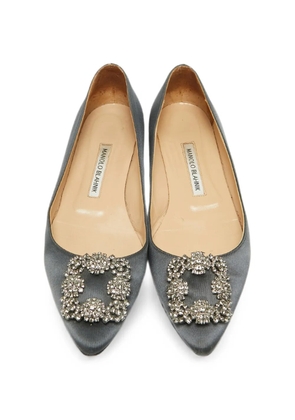 Manolo Blahnik Hangisi buckle ballet flats - Grey