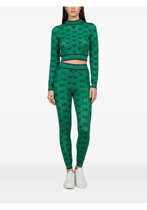 Gucci Pre-Owned x Adidas Monogram jacquard top and leggings - Green