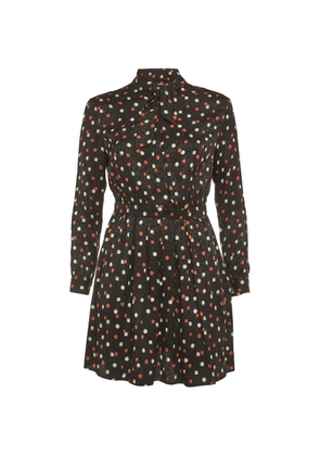 Saint Laurent Pre-Owned geometric-print silk mini dress - Black