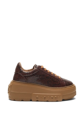 Casadei Nexus python-effect sneakers - Brown