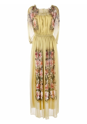 Alberta Ferretti floral-print floor-length gown - Green
