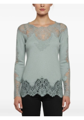 Ermanno Scervino lace-detail long-sleeve top - Green