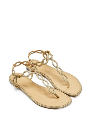 Sergio Rossi Mermaid glitter-detail sandals - Gold