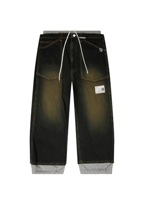Maison MIHARA YASUHIRO layered-design loose-fit jeans - Blue