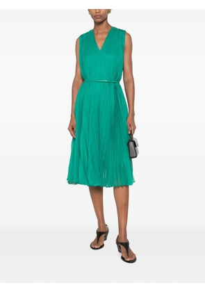 Max Mara pleated belted dress - Green