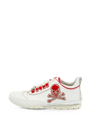 Philipp Plein skull patch lace-up sneakers - White