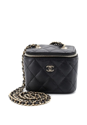 CHANEL Pre-Owned Classic Vanity Case with Chain Quilted Caviar Mini pouch - Black