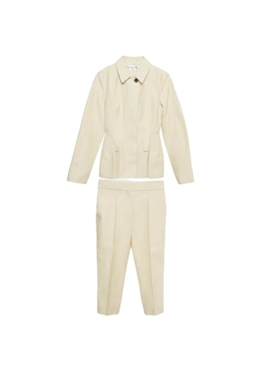 Christian Dior Pre-Owned textured silk jacket and trousers set - Neutrals
