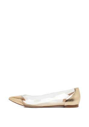 Gianvito Rossi Plexi pointed-toe ballet flats - Gold