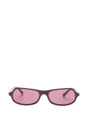 Miu Miu Eyewear logo-plaque rectangle-frame sunglasses - Brown