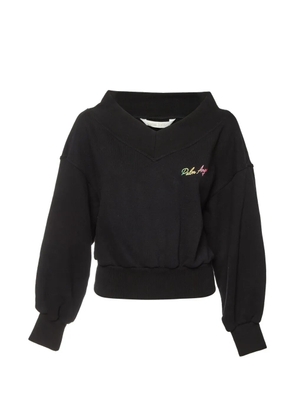 Palm Angels embroidered off-shoulder sweatshirt - Black