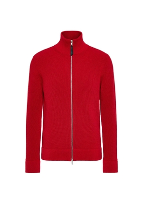 Maison Margiela ribbed zip-up sweatshirt - Red