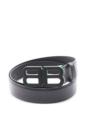 Balenciaga Pre-Owned 2010s BB logo buckle belt - Black