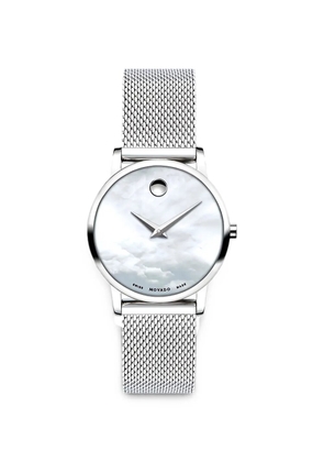 Movado Museum mesh-bracelet 28mm watch - White