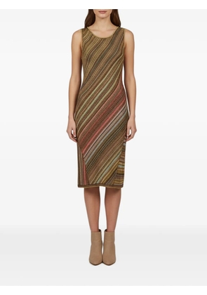 Missoni Pre-Owned lurex-knit v-neck midi dress - Brown